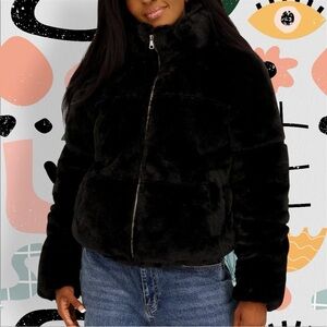 NWT✨ | Madden Girl | Black Heavyweight Faux Fur Puffer Jacket